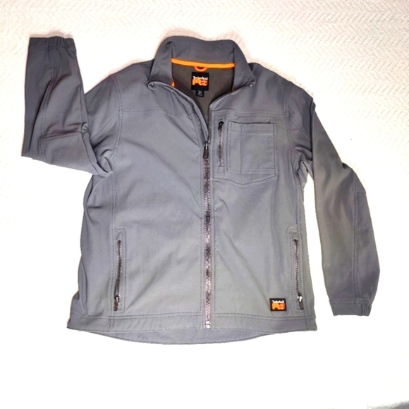 Timberland PRO Power Windproof Gray Softshell Jacket Men's Size medium Biker - Picture 1 of 13